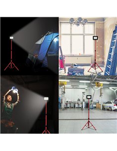 Velamp-IS746NG-Foco de trabajo LED SMD IP65 50W negro 4000K con trípode y cable de 3m WAINGRO + TRÍPODE 2