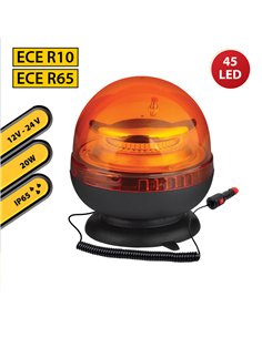 STAK-ST382-Baliza giratoria 12/24 V con base magnética y conector mechero, 20 W 2