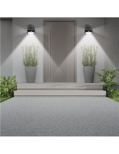 Velamp-SL237-Aplique LED de 4 W (500 lm) con carga solar y sensor de movimiento COLOMBA
