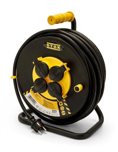 STAK-REELART-DE-25-Enrollacables profesional 4 tomas REELART (25 m)