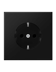 Schuko plug base cover 2P + TT BLACK JUNG LS 1521 KI PL SW