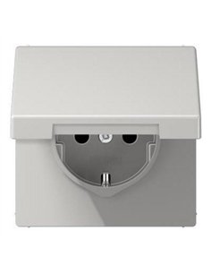 Schuko 2P + TT Stecksockelabdeckung mit LIGHT GREY JUNG LS 1520 BFKIKL LG Abdeckung