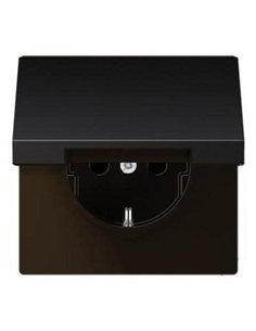 Schuko 2P + TT plug base cap with DARK JUNG AL 1520 KI KL D cap