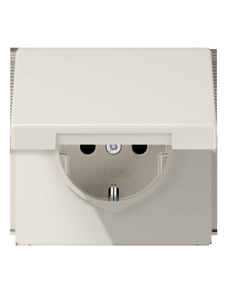 Tappo base Schuko 2P + TT con coperchio IVORY JUNG LS 1520 BFKIKL