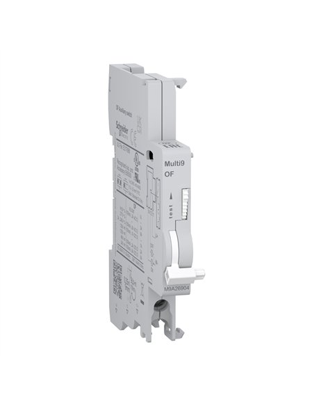 Multi9 M9A 0.1-6A switch with bottom connection and auxiliary protection.