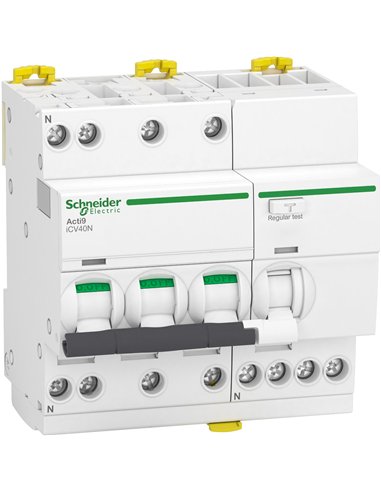 SCHNEIDER A9 differential switch 16A 30mA 3 poles type C.