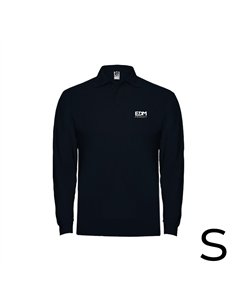 Polo negro manga larga talla-s 65% poliéster 35% algodon