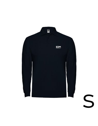 Polo negro manga larga talla-s 65% poliéster 35% algodon