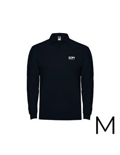 Polo negro manga larga talla-m 65% poliéster 35% algodon