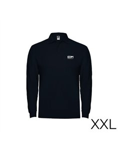Polo negro manga larga talla-xxl 65% poliéster 35% algodon