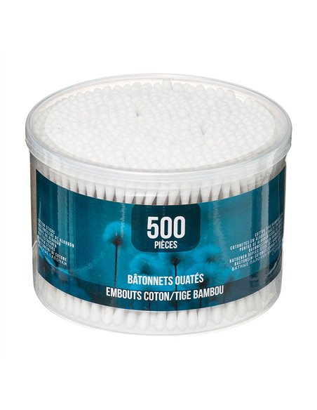 Bastoncillos algodón de bambú, 500 uds