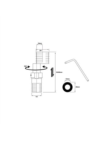 Excéntricas extensibles largas, kit