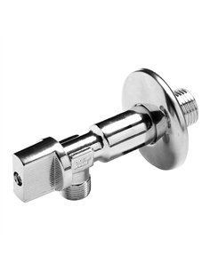 Válvula escuadra larga antical con mando metálico ø½ x 3/8 pulg.