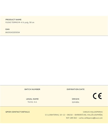 Flexo termo m-h ½ pulg, 50 cm