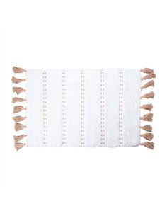 Alfombra de baño 'pom pom' marron 50 x 75 cm
