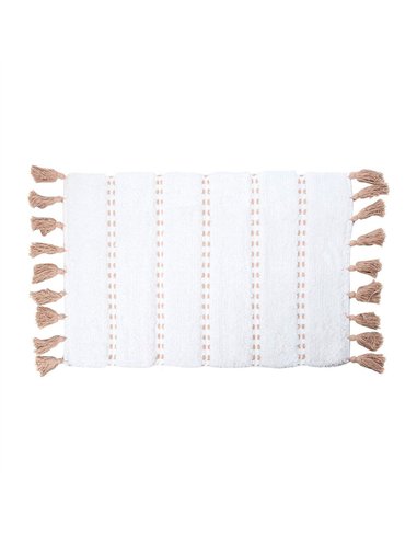 Alfombra de baño 'pom pom' marron 50 x 75 cm