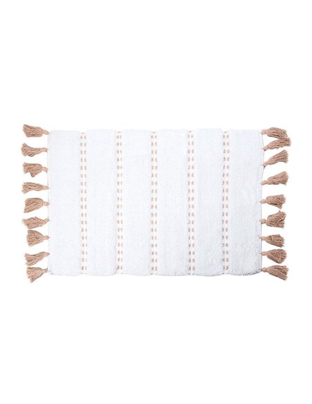 Alfombra de baño 'pom pom' marron 50 x 75 cm