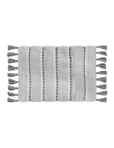 Alfombra de baño 'pom pom' gris 50 x 75 cm