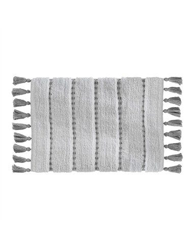 Alfombra de baño 'pom pom' gris 50 x 75 cm