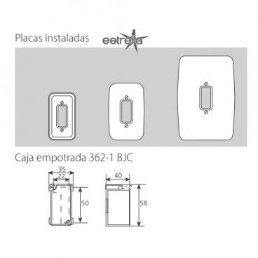 Quadro 1 elemento estreito PRATA BJC Rehabitat 16661-PL (Estrela)