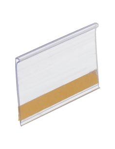 Etiquetero portaprecios adhesivo transparente, 70 x 40 mm