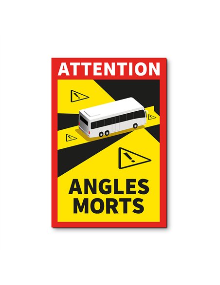 Pack 3 adhesivos "angles morts" autocar 17 x 25 cm