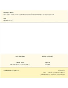 Pack 2000 etiquetas anti robo 410 blanca código de barras 7909949 checkpoint 2