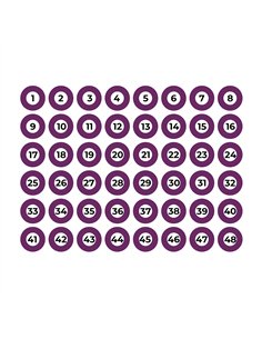 Lámina adhesiva a4 numerada 1-48 morado edm