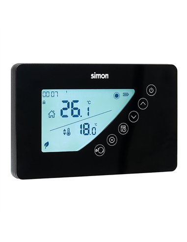 Termostato digital con programación semanal, negro