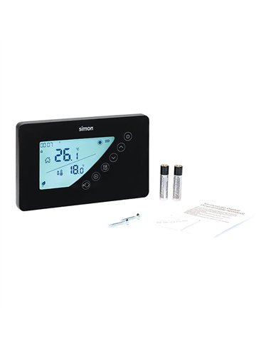 Termostato digital con programación semanal, negro