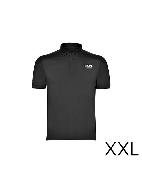 Polo negro talla-xxl manga corta bordado
