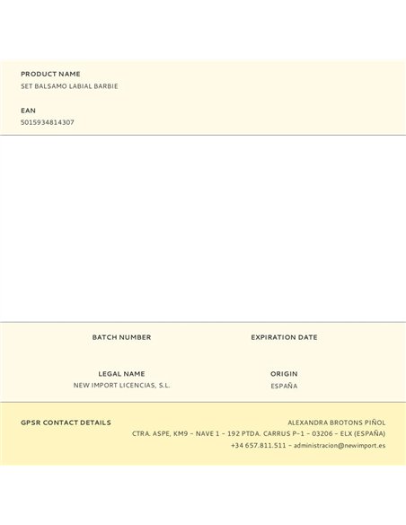 Set balsamo labial barbie