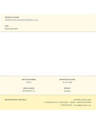 Trampa para chinches adhesiva, 4 uds
