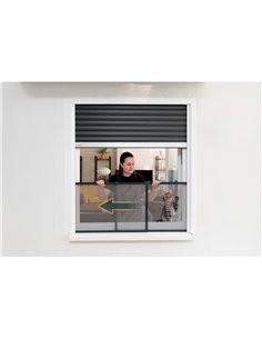 Mosquitera marco antracita extensible, malla aluminio, 75-142 x 50 cm 2