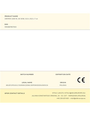 Crepera ad 3058 1600 w