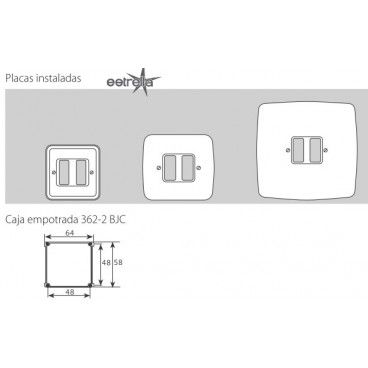 Quadro 2 elementos estreitos MARFIM BJC Rehabitat 16662-A (Estrela)
