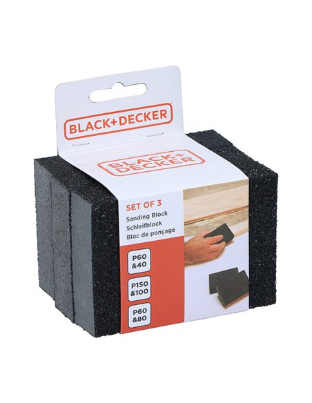 Bloque de lijado 10 x 7,5 x 2,5 cm, set 3 uds