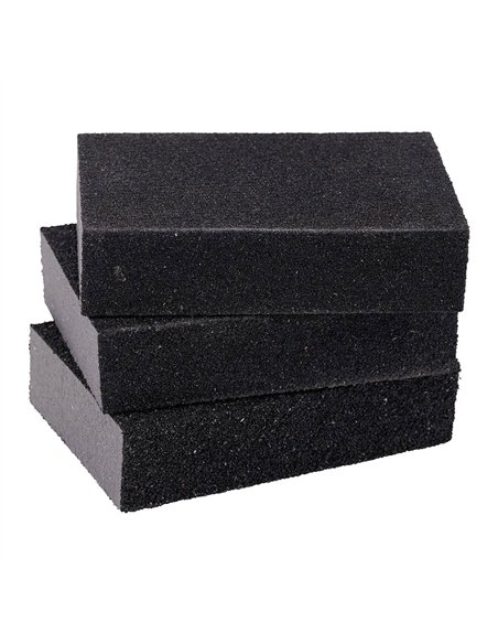 Bloque de lijado 10 x 7,5 x 2,5 cm, set 3 uds