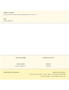 Navaja corte recto acero inoxidable nº 6, hoja 7 cm 2