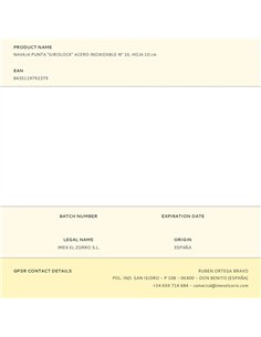 Navaja punta "girolock" acero inoxidable nº 10, hoja 10 cm 2