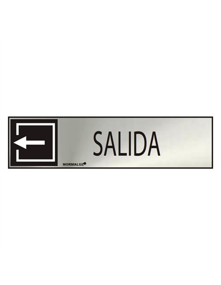 Cartel informativo "salida" (inox adhesivo 0.8mm) 5x20cm normaluz