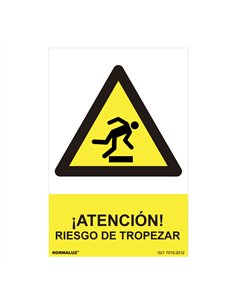 Cartel "atencion riesgo de tropezar" (pvc 0.7mm) 30x40cm normaluz