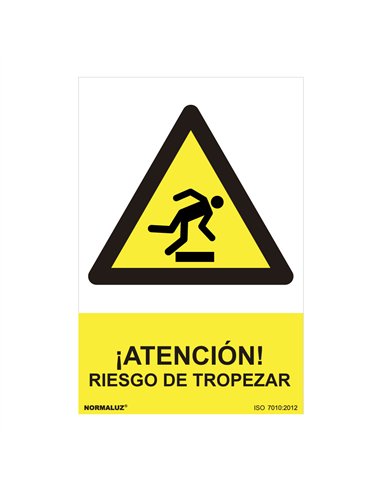 Cartel "atencion riesgo de tropezar" (pvc 0.7mm) 30x40cm normaluz