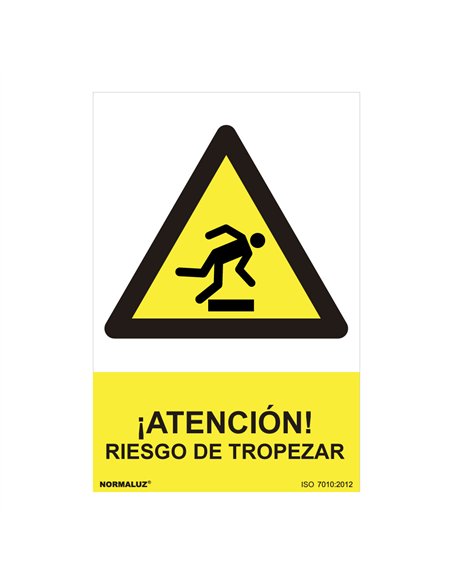 Cartel "atencion riesgo de tropezar" (pvc 0.7mm) 30x40cm normaluz