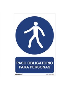 Cartel "paso obligatorio para personas" (pvc 0,7mm) 30x40cm normaluz