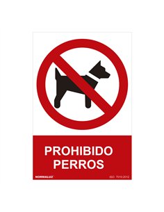 Señal prohibido "prohibido perros" (pvc 0.7mm) 30x40cm normaluz