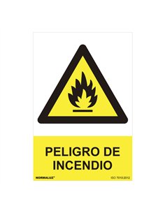 Cartel peligro "peligro de incendio" (pvc 0.7mm) 30x40cm normaluz