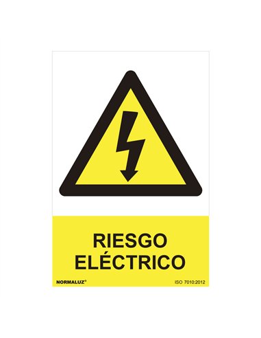 Cartel peligro "riesgo electrico" (pvc 0.7mm) 30x40cm normaluz