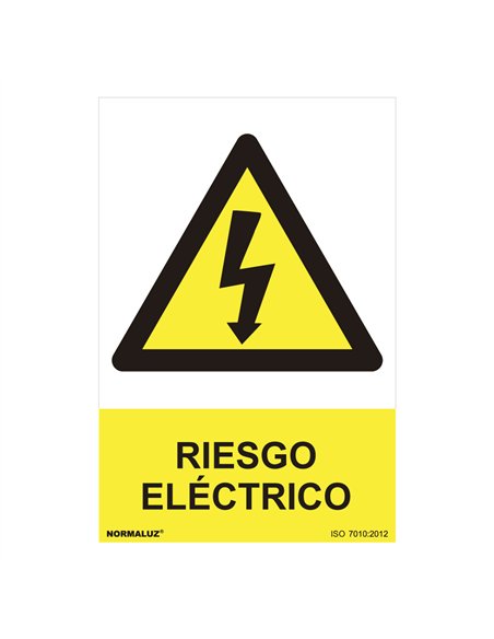 Cartel peligro "riesgo electrico" (pvc 0.7mm) 30x40cm normaluz