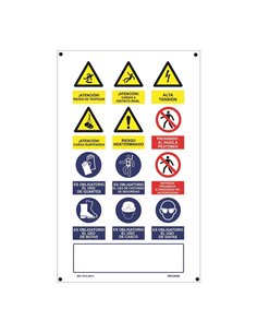 Cartel obra múltiple vertical pvc 0,4mm 500x900mm normaluz